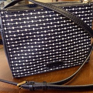 Fossil Campbell crossbody black & ivory strip